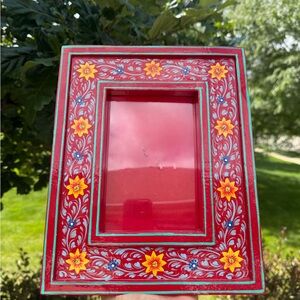 Floral Red Picture Frame